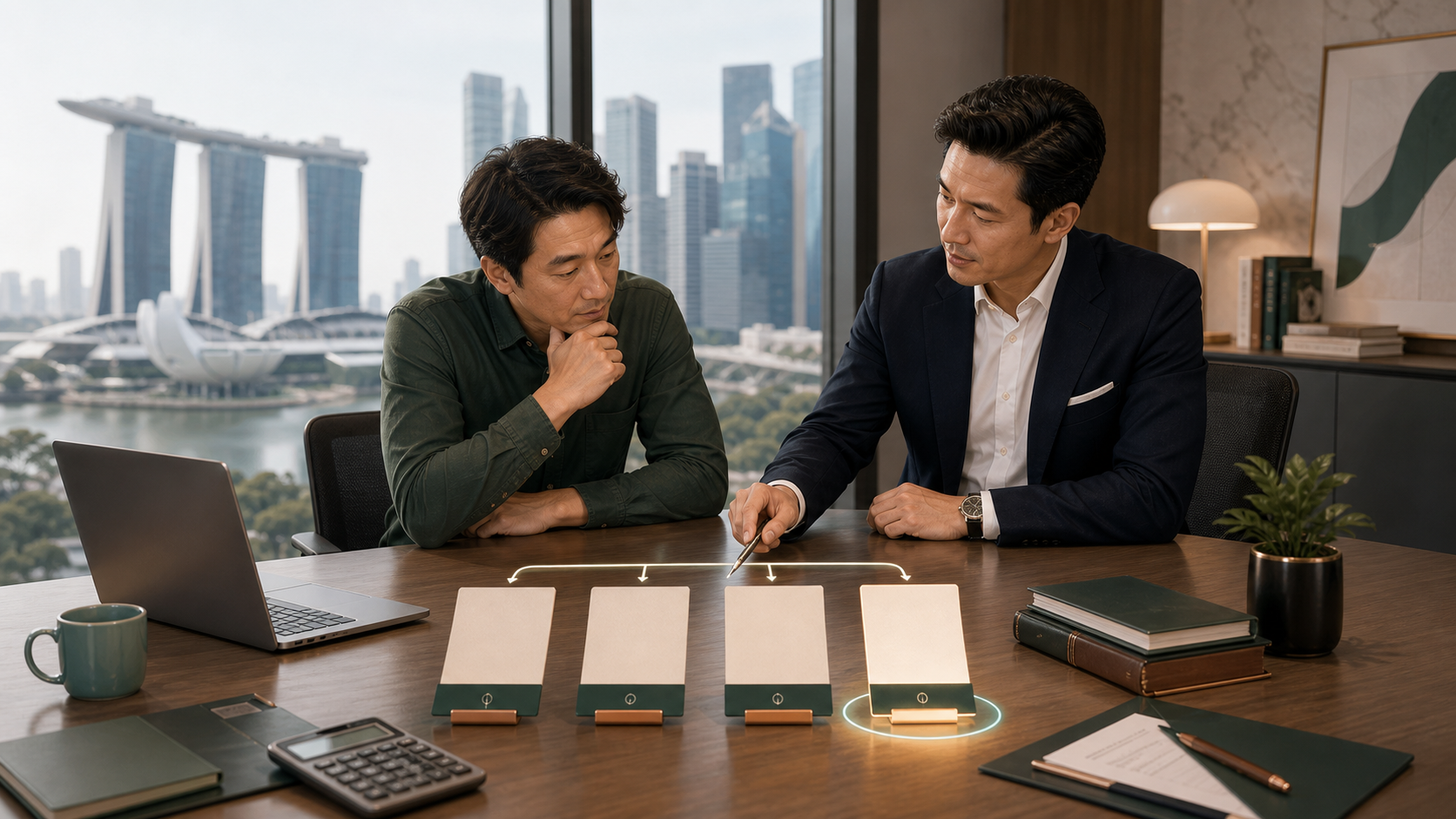 Singapore SME owner and financing advisor comparing business loan restructuring routes